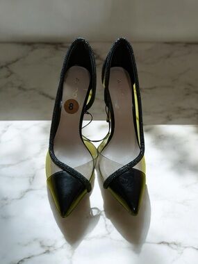 ALDO Women's Black and See Through Pointed Toe Pumps